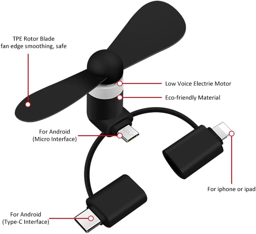 3-in-1 Mini Phone Fan ★★★★★